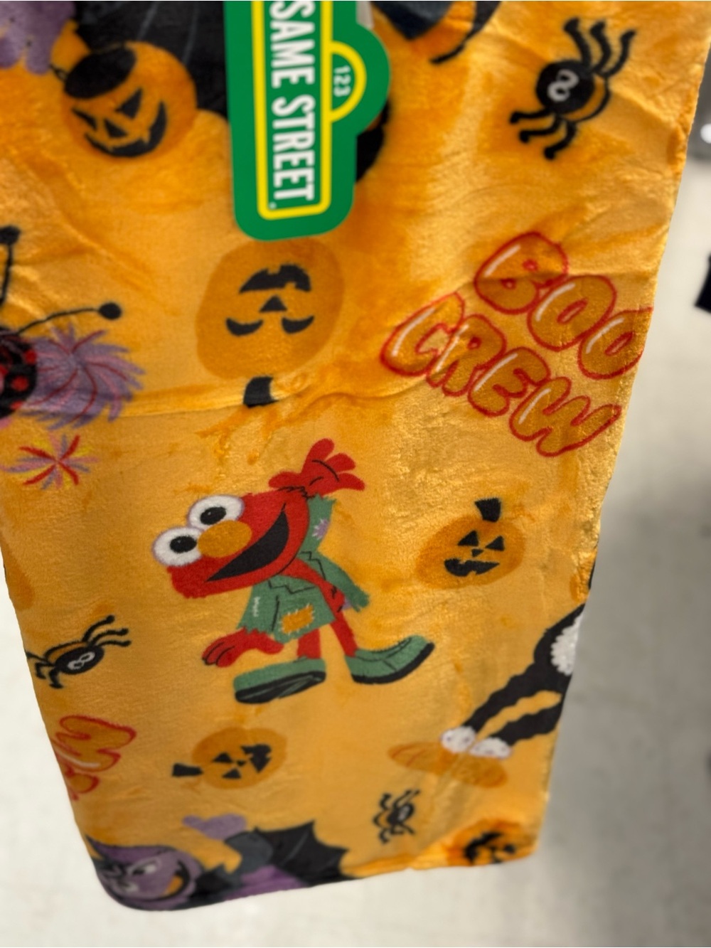 Sesame Street Elmo Halloween Throw Blanket - Orange, Black, Green